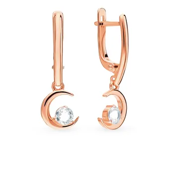 

Gold earrings with moon stones SUNLIGHT