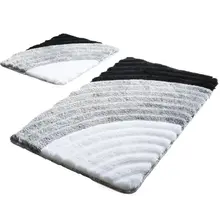 Коврики для ванной нескользящие Противоскользящие коврики Нескользящие противоскользящие серые 2'Li набор 60X100 см-50X60 см