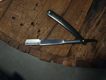 Afeitadora Manual profesional de borde recto, maquinilla de afeitar afilada de acero inoxidable, afeitadora plegable con cuchilla, herramienta de afeitar recta