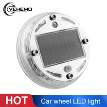 Vehemo 4 режима 12 LED Мода привлекательный автомобиль Авто Солнечная энергосберегающая Вспышка Цвет колеса Свет декор украшения