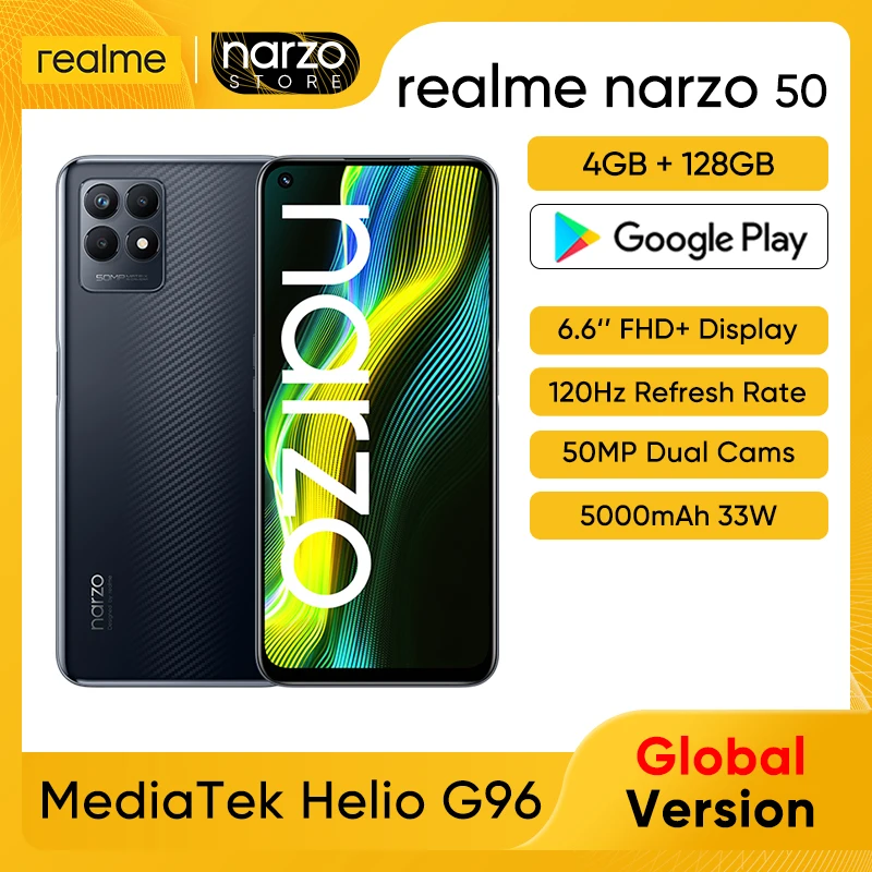 Смартфон realme Narzo 50 Helio G96 120 Гц 5000 мАч камера МП |