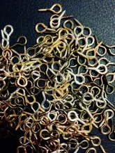 200 unids/lote pequeño Mini ojo Pins eyepin ganchos ojales tornillo roscado 8 colores cierres ganchos DIY joyería hacer accesorios