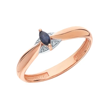 

Gold ring with sapphires and diamonds sunlight sample 585