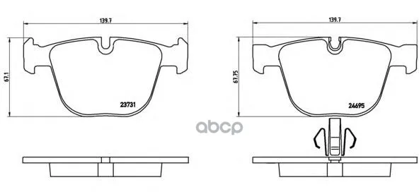 Комплект Тормозных Колодок Дисковый Тормоз Brembo арт. P06053