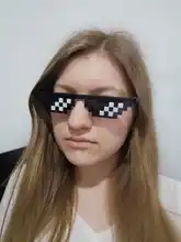Eyewear Glasses Mosaic Gift Pixelated Thug Party UV400 Vintage Unisex Women Brand 8-Bit