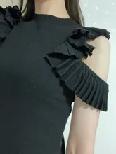 Kuzuwata-camisas japonesas para mujer, blusas con pliegues, hombros descubiertos, tejido sólido, primavera y otoño, 2021