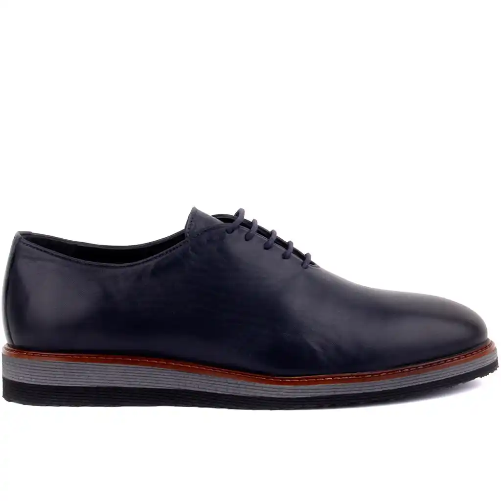 mens blue leather casual shoes