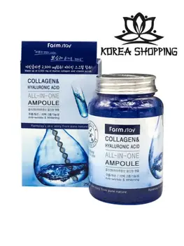 

Farmstay антивозрастная collagen & hyaluronic acid serum all-in-one ampoule