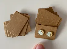 Pendiente de Papel Kraft con etiqueta para colgar tarjeta para presentación de joyas, pendiente, etiqueta de papel Kraft, etiquetas de precio, 3,5x2,5 cm, 100 unids/lote