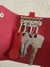 Llavero PU de las mujeres de los hombres de llaveros cartera cubierta de Hasp de moda billeteras para llaves organizador de bolsa de almacenamiento de regalo creativo