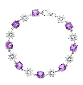 

Silver Bracelet with amethyst and cubic zirconia sunlight sample 925