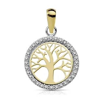 

18k gold pendant two-color Tree Life 13mm. [AA7287]