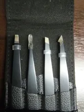 Pinzas antiestáticas de acero inoxidable para mantenimiento de cejas, herramientas de reparación de precisión Industrial, recta, 4 Uds.