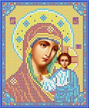 

Кби-5023 Kanva with a pattern for beads 'God's mother казанская', A5