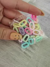 50 unids/lote 15x10mm acrílico cadena llaveros para collar pulsera de cadena de colores de plástico eslabones de la cadena de fabricación de la joyería