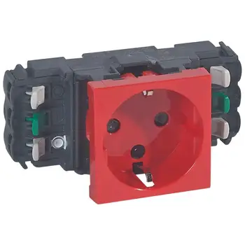 

Mechanism sockets 1st SP mosaic New 2 mod. 2 k + Z for DLP cable channel with fur. Block. With ground. Red. Leg 077421