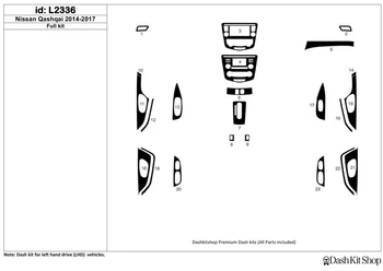 

Interior lining for Nissan Qashqai 2014-2017. Set L2336.