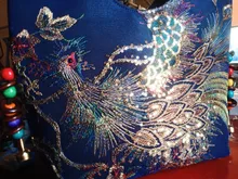 Bolso de hombro de estilo étnico bohemio para mujer, bandolera Retro de gran capacidad, Bordado hecho a mano, Pavo Real
