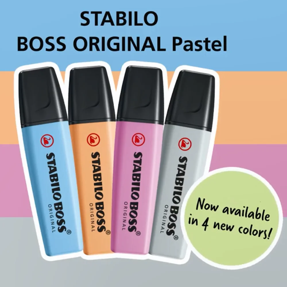 Surligneur STABILO BOSS ORIGINAL couleur pastel - Paquet de 4