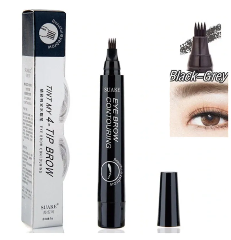 Shopify Прямая поставка Горячая Распродажа 5 цветов 3D Microblading бровей Тату ручка 4 вилки советы тонкий эскиз водостойкий гель для бровей Карандаш Водонепроницаемый