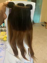 Bobbi Collection-mechones con cierre de encaje, cabello humano Remy, tejido liso, barato, negro, marrón, Rubio degradado, 200 g/set, 3 uds.