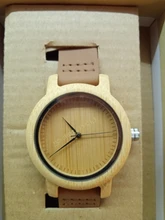 Watches Couple Wood Bird-Lovers BOBO Women Leather-Band Gift Bamboo Quartz for Casual