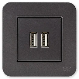 

PnpnElectrıc Gns Radius Metallic Smoked Gray USB Charge Socket with 2 Outputs 5V 2.1A USB Charger 2 Outlets 5V 2.1A