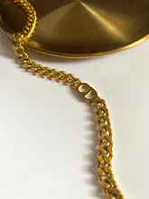 Collar de cadena de acero inoxidable con textura de Metal para mujer, cadena de eslabones cubanos, Gargantilla, regalo de fiesta, 2021