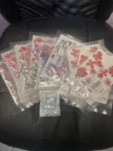 Pegatinas de flores naturales de resina UV para decoración de joyas, adhesivos de belleza seca para Resina epoxi DIY, 1 paquete