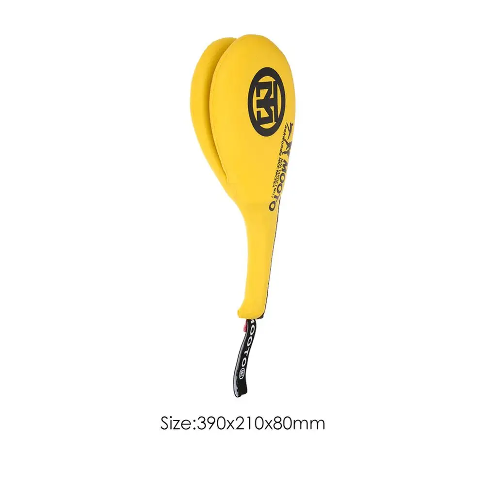 Adult Yellow 1pcs Taekwondo Foot Target Double Kick Pad Durable Foot Target Boxing Sanda Training Hand Kick Pad Punching Bag For Adult Kids - Цвет: Adult Yellow