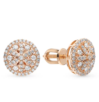 

Gold earrings with diamonds sunlight sample 585 test