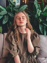 Mini Dress Lantern Short-Sleeve OOTN A-Line Pink Elegant Green Cotton Casual Women Ladies