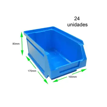 

Drawer Stackable n ° 51. Lot 24 drawer dresser plastic (80hx170x100mm) blue manufactured in high impact Polypropylene capacitor