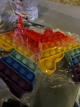 Pop Fidget punk juguetes Arco Iris empujar burbuja juguetes anti estrés adultos niños sensorial juguete para aliviar el autismo envío gratis