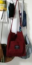 Bolso de hombro de pana para mujer, de tela a rayas, informal, con cremallera, cruzado de lona, Lindo bolso compras