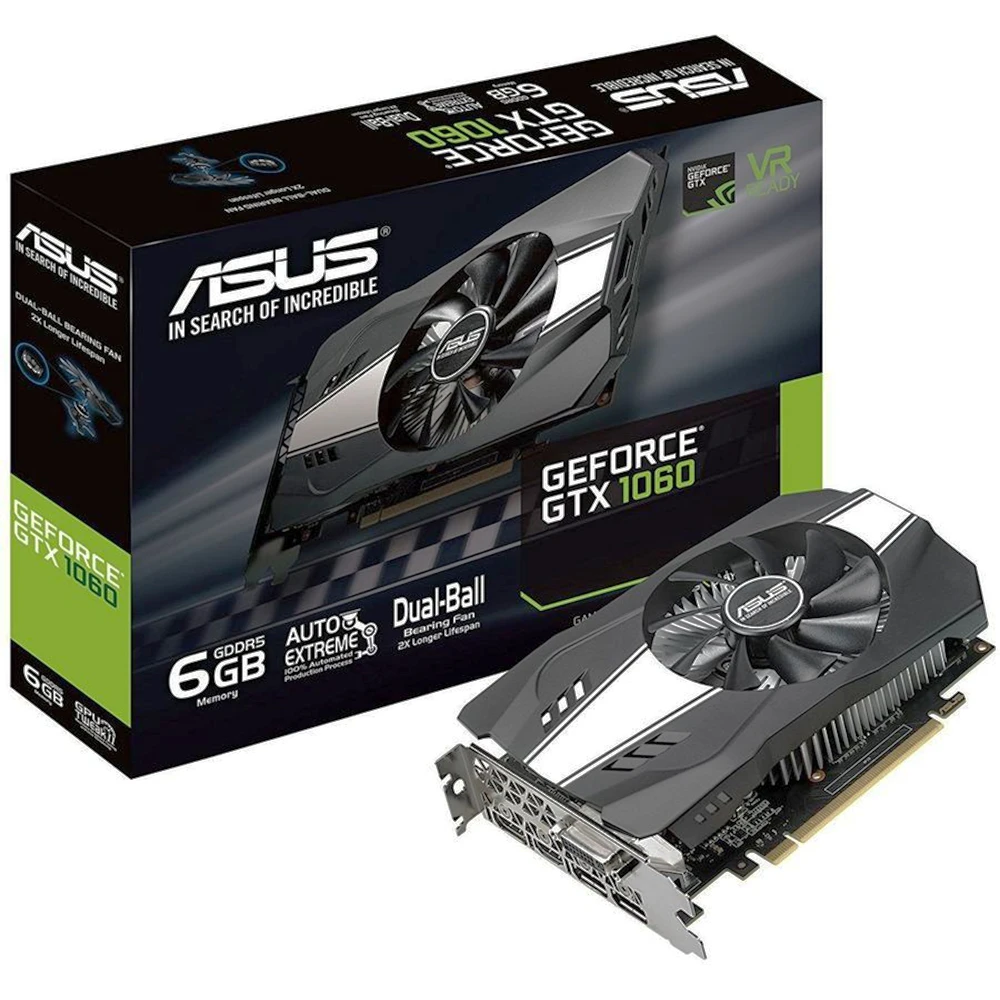 Видеокарта ASUS Phoenix nVidia GeForce GTX 1060 1708MHz 6144MB 8008MHz 192 bit RTL [PH-GTX1060-6G]