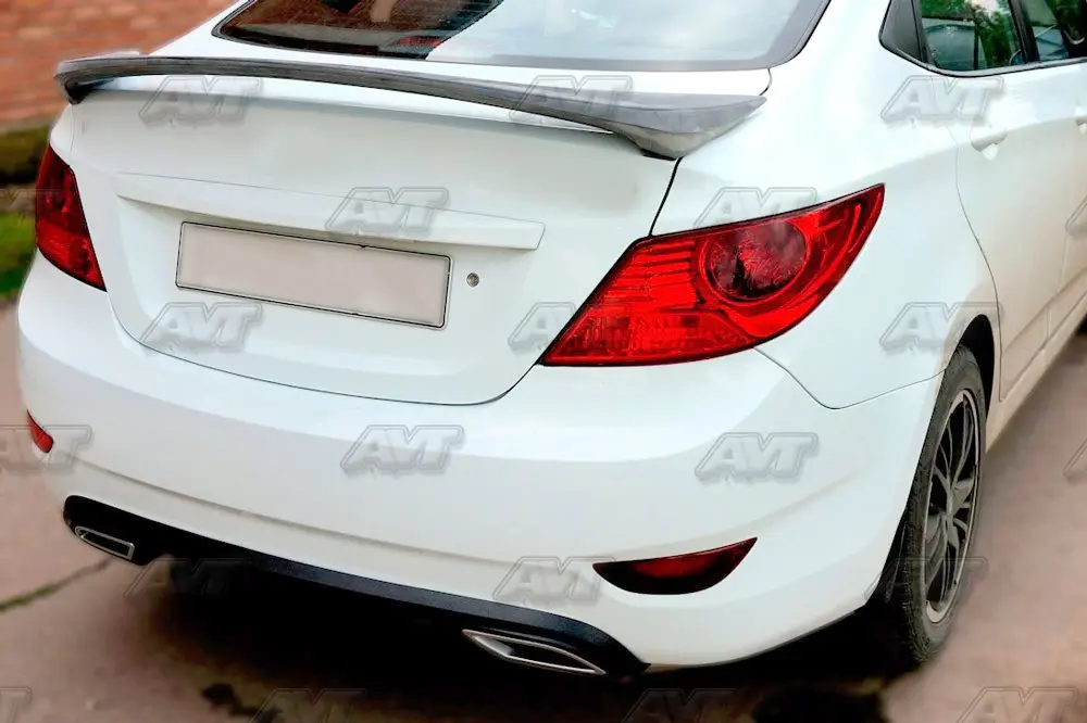 Диффузор для hyundai Verna/Solaris I 2010~ 2013 Накладка на задний бампер ABS пластик спортивный стиль аэродинамическое крыло автомобиля Стайлинг