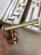 Towel-Hooks Robe Paper-Holder Bathroom-Accessories-Kit Toilet Brushed Gold Stainless-Steel
