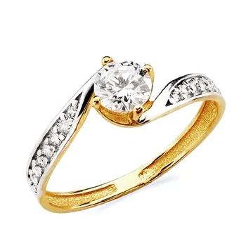 

Solitaire 18k gold two-color cubic zirconia [AB3030]