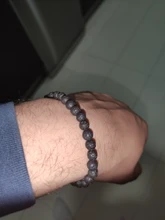 Los Hombres Calientes pulseras 6mm negro roca de Lava piedra hecho a mano hematita pulsera con cuentas cruzadas y brazalete ajustable tamaño de las mujeres joyería de la muñeca