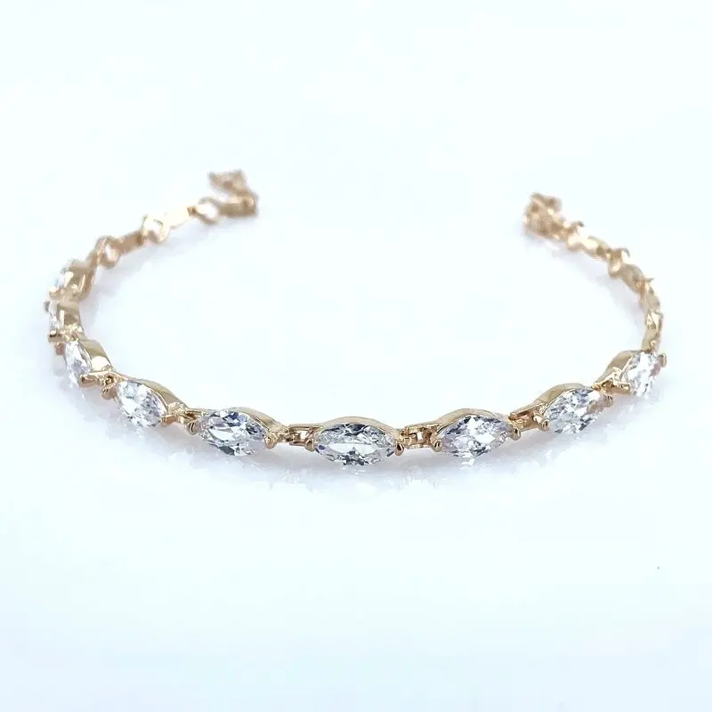 

Diamond Workmanship Marquise Zircon Waterway 925 Silver Bracelet