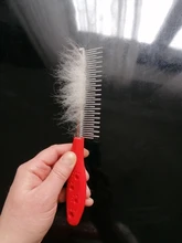 Peine de acero inoxidable para la eliminación de pelo de mascotas, herramienta de aseo, 19,5x3cm