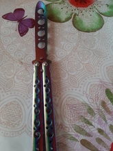 Cuchillo de mariposa para principiantes, cuchillo de entrenamiento de 6 agujeros, de acero completo, sin filo