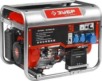 

Gasoline generator with electric starter 6200 W Zubr
