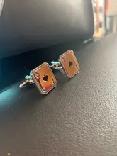 Gemas de calidad, gemelos artesanales con patrón de flor, patrón de Golden Horse, tela ovalada francesa, gemelos