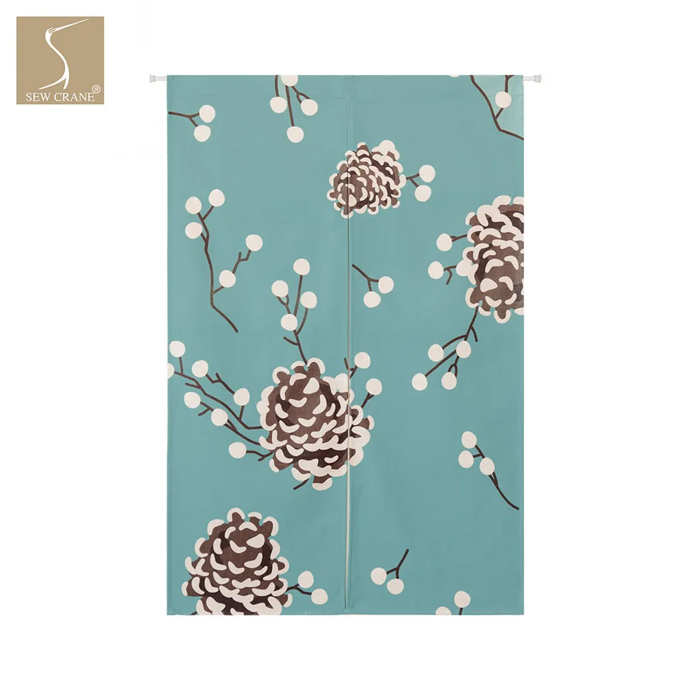 

Spring berries Summer Guava Winter Pine Cone Autumn Leaves Japanese Noren Door Curtain Doorway Drapes Room Divider