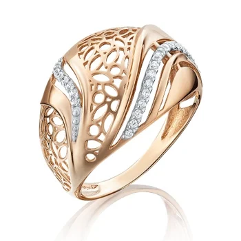 

Yuz platinum red gold cubic zirconia ring