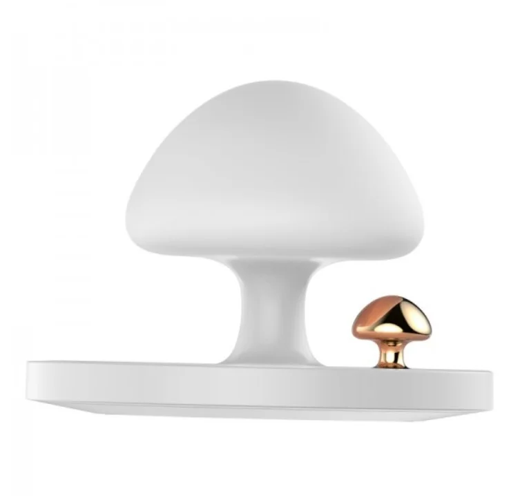 Беспроводное зарядное устройство Mushroom Lamp Desktop Qi Wireless Charger(Белый