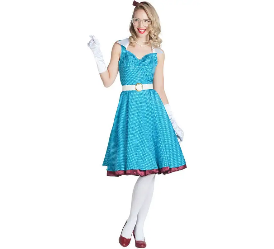 Disfraz de Chica Pin Up Azul para mujer