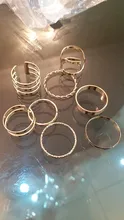 KISSWIFE-Juego de 8 anillos de color dorado para mujer, diseño redondo simple, hecho a mano, anillo geométrico, regalos de joyería para mujer